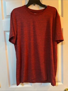 Men's Heathered Burgundy Crew Neck Short Sleeve Tee
